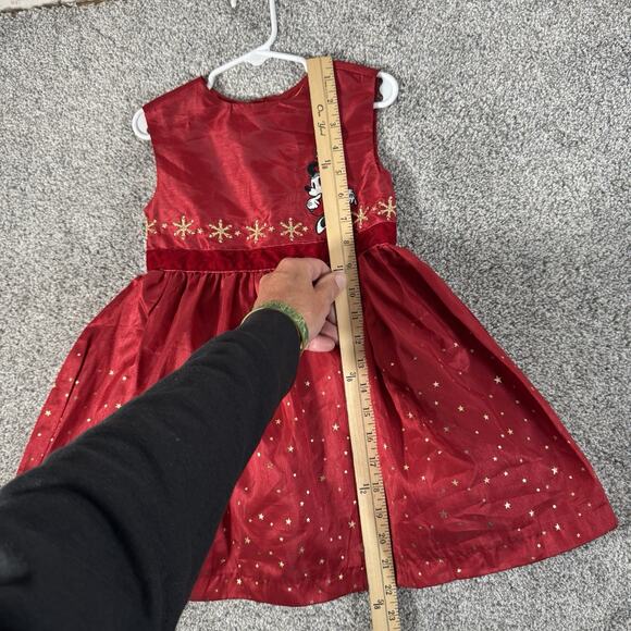 Disney Store Minnie Mouse Dress Sz 3 Snowflakes Stars Christmas Holiday Classic - Picture 2 of 16